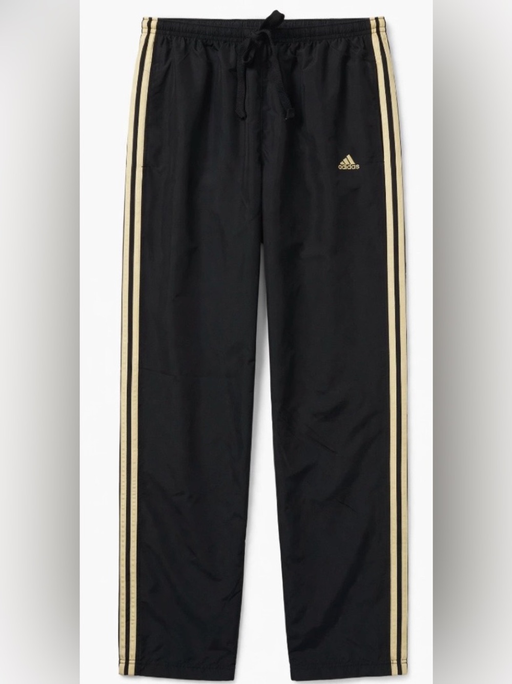 adidas Black Track Joggers with Gold/Yellow side Stripes Y2K Size L - Picture 1 of 4